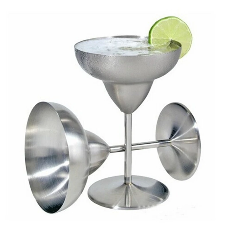 304 Stainless Steel Martini Wine Glass Cup Drop-resistant Cocktail Glass Stemware Anti-broken Champagne Flute Cup Margarita Cup