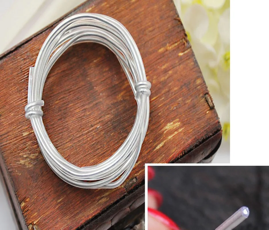 20meters Clear Rubber Covered Aluminium Cords threads to DIY hair bows rabbit ears Handmade material 2.0mm 2.5mm 3.0mm