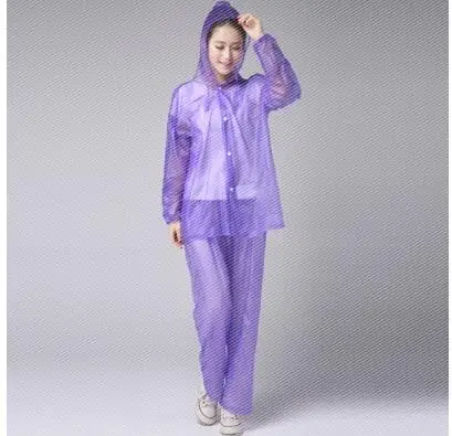 Raincoat adult men women waterproof outdoor transparent thin ultra light raincoat set