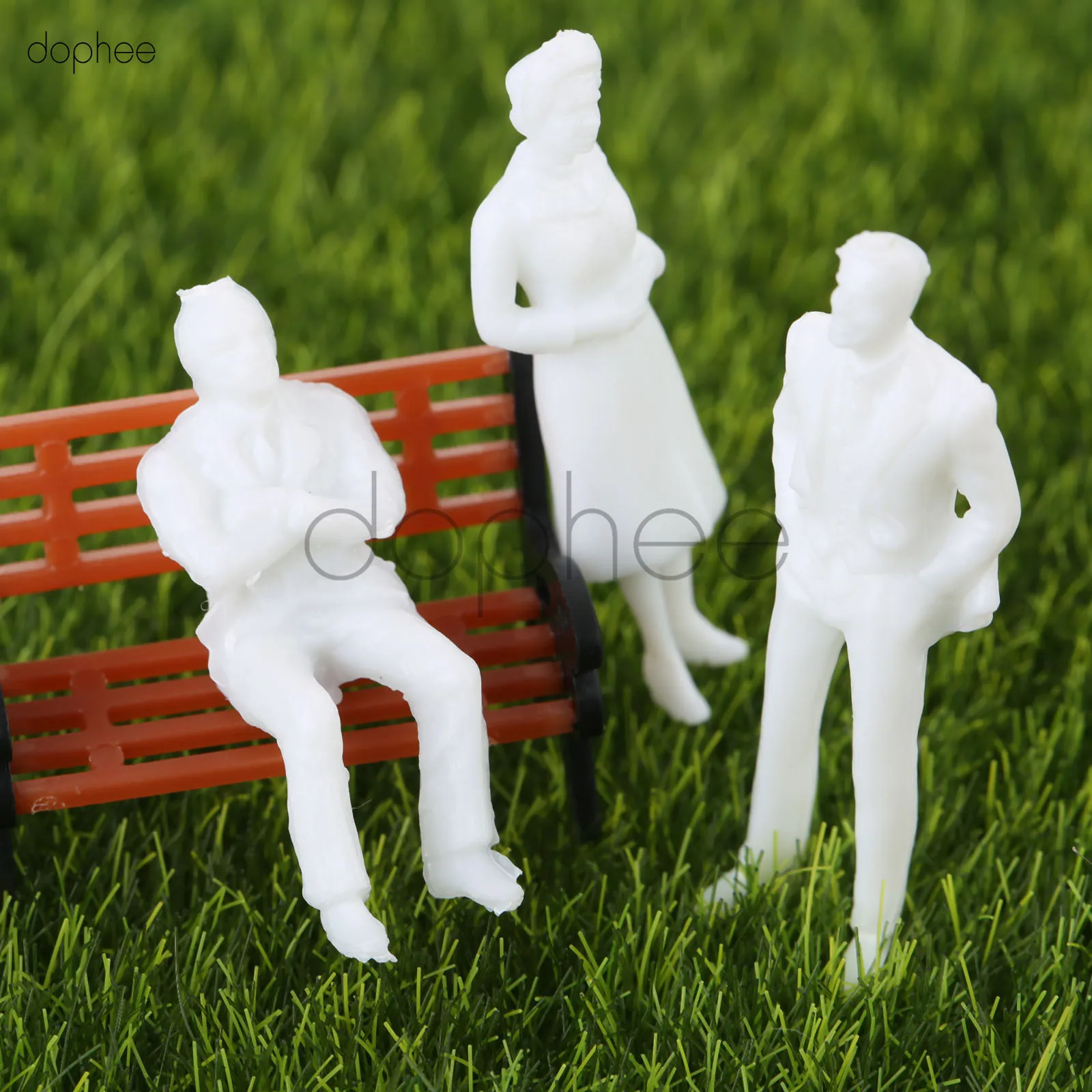 

dophee 100pcs/lot miniature white figures Architectural model human scale HO model ABS plastic peoples 1:50 1:100 1:150