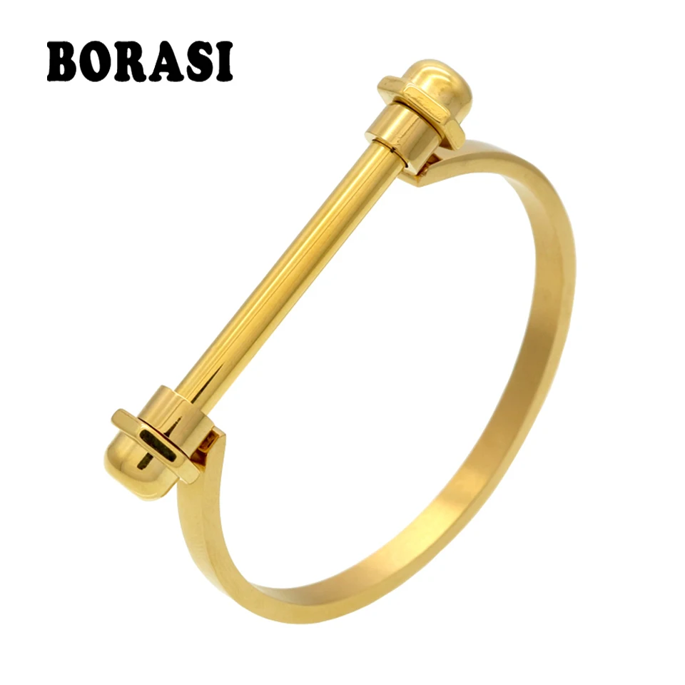 New Design Nut Nail Bracelet Armband Gold Screw Cuff Bangles For Women Manchette Men Jewelry Pulseiras