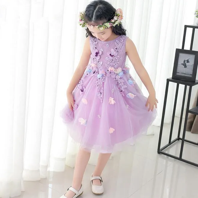 Baby girl princess dress 1-12 year children sleeveless spring and summer dress for children girls sequins decals clothing