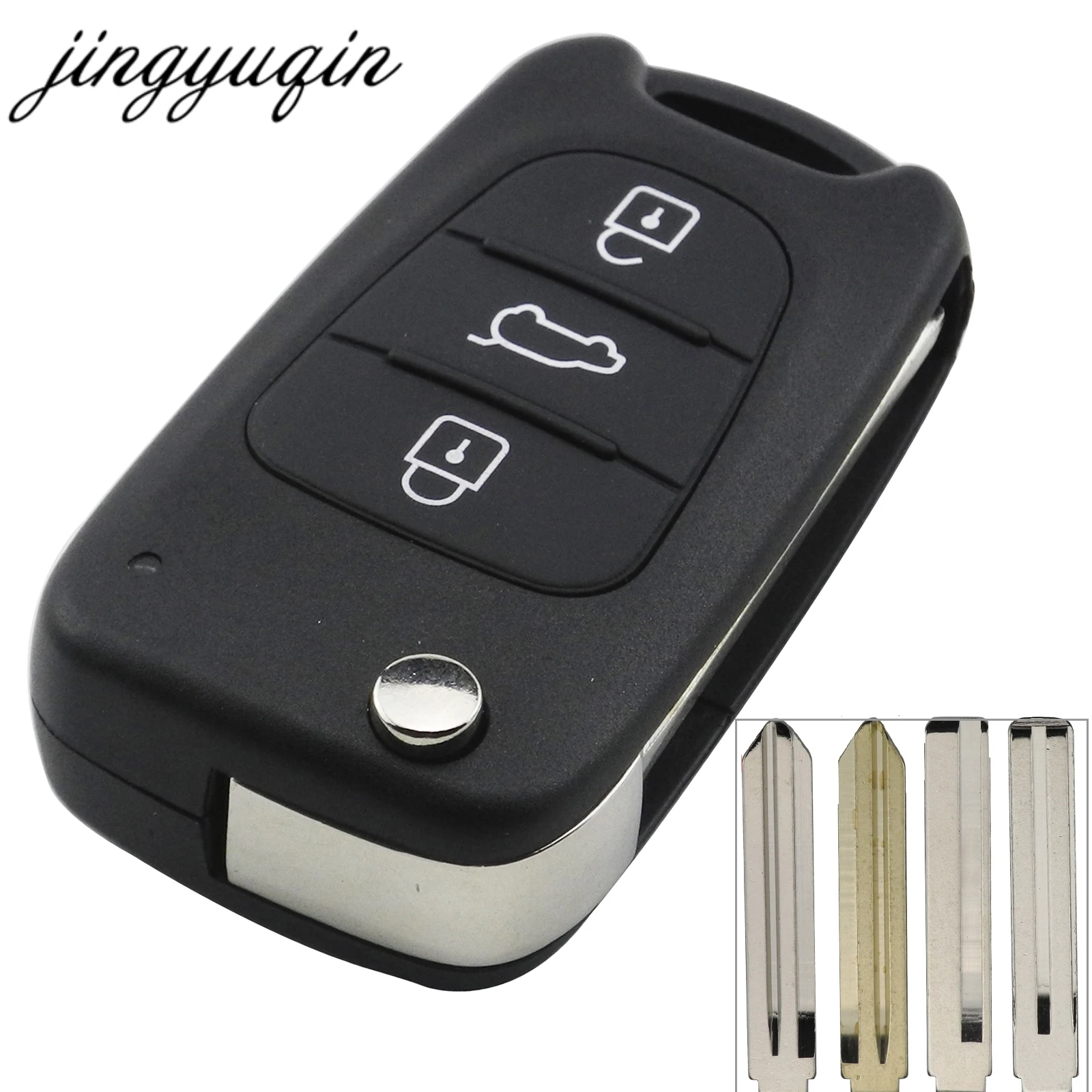 

jingyuqin 20 pcs/lot 3 Buttons Flip Remote Key Shell for Hyundai I30/IX35 Accent For Kia K2 K5 Sportage Replacement Case