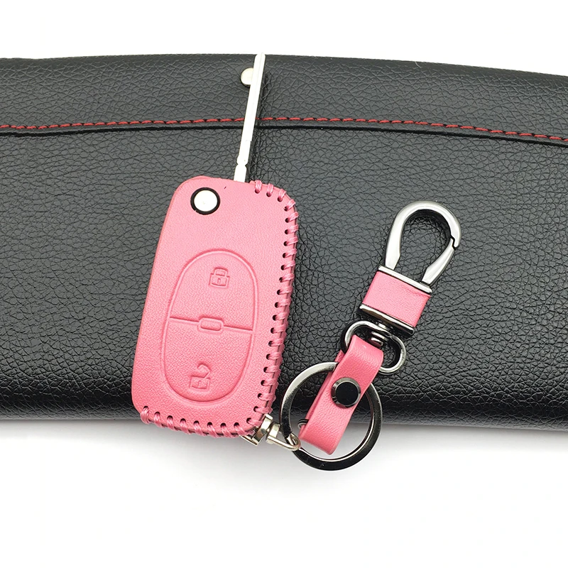 Top layer leather Genuine Leather car key case Car-cover for Audi A2 A3 A4 A6 TT car key bag 2 buttons folding remote Key Shell