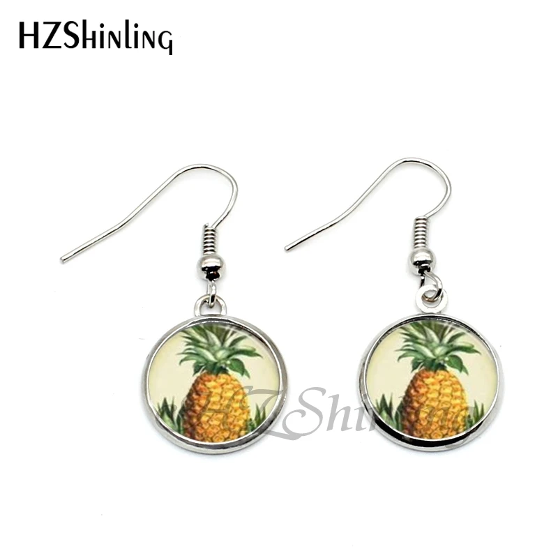 NHE-004   Lime Fruit Green Earring Fruits Fishhook Earrings Handmade Jewelry Glass Art Vintage Dangle Earrings
