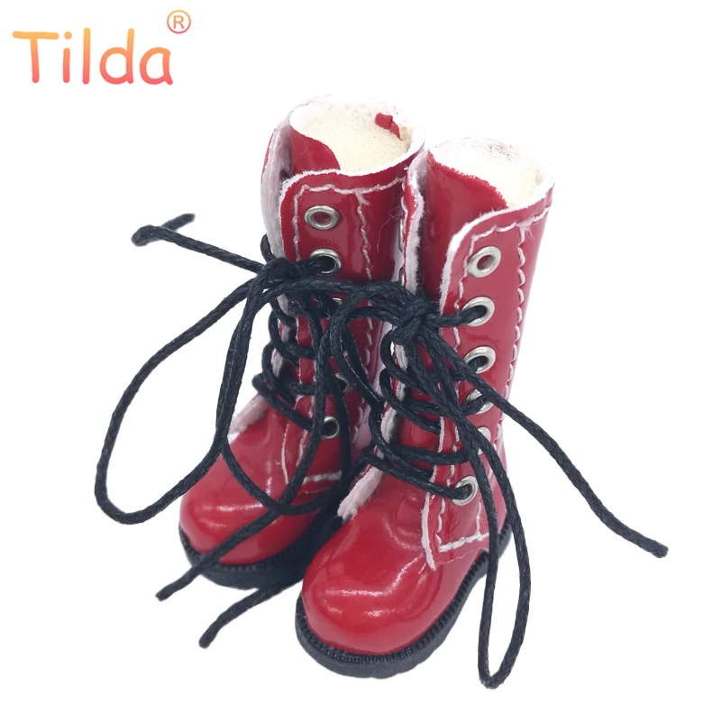 Tilda 3,2 cm Puppenstiefel für Blythe-Puppenspielzeug, 1/6 Mini-Leder-hohe Stiefelschuhe für Blyth Azone-Puppe, lässiges Puppenschuhe-Zubehör – Detail 10