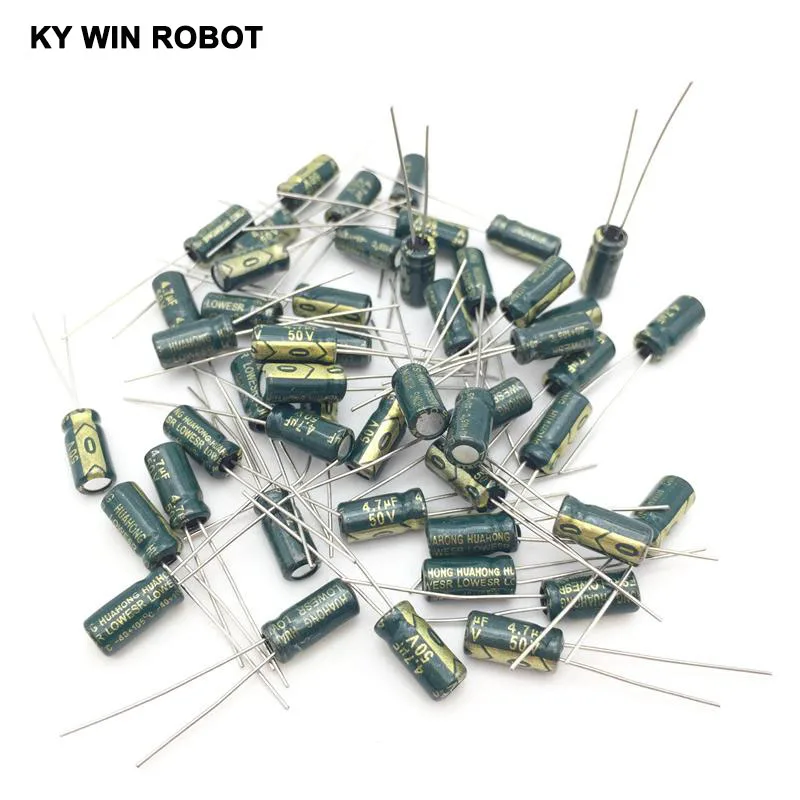 

50 шт./лот 4,7 мкФ 50V 105C 5X11mm алюминиевый электролитический конденсатор 50V4.7UF радиальный свинец 50 шт