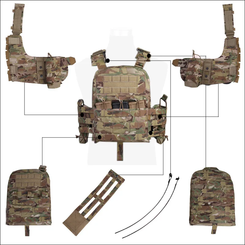 Emersongear-エアソフトの狩猟と戦闘用のナイロン戦術ベスト、保護鎧、ボディアーマー、保護プレート、アーマー、edc、em7435