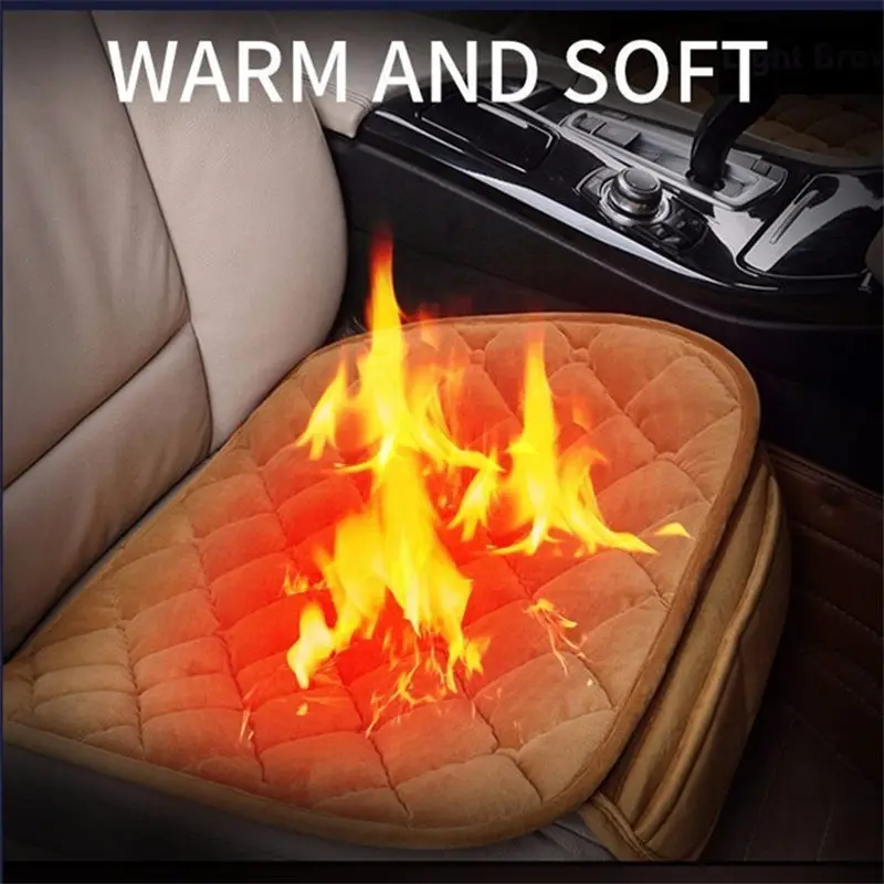 Winter Car Seat Cushion Cover Universal Front Back Seat Covers Car Chair Pad Car Supplies Square Style Luxurious Warm