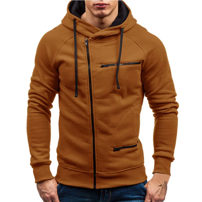 Autumn Winter New Mens Hoodies Long Sleeve Zipper Cardigan Hoodie Sweatshirt Men Casual Solid Hooded Pullover Sweatshirts M-3XL