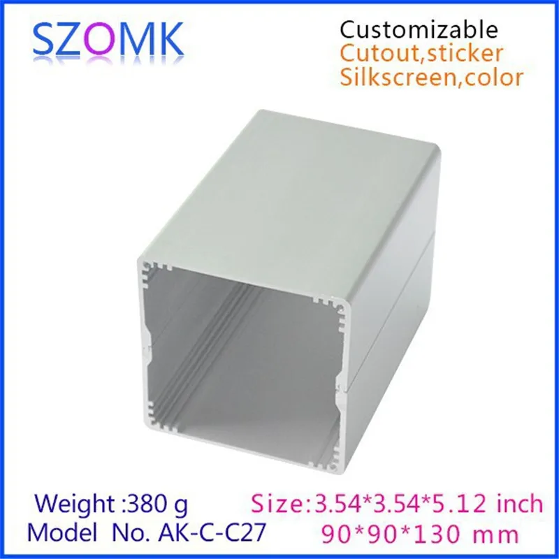 

4Pcs 90*90*130mm anodizing aluminum electrical project box extrusion enclosure szomk new aluminum housing for pcb control box