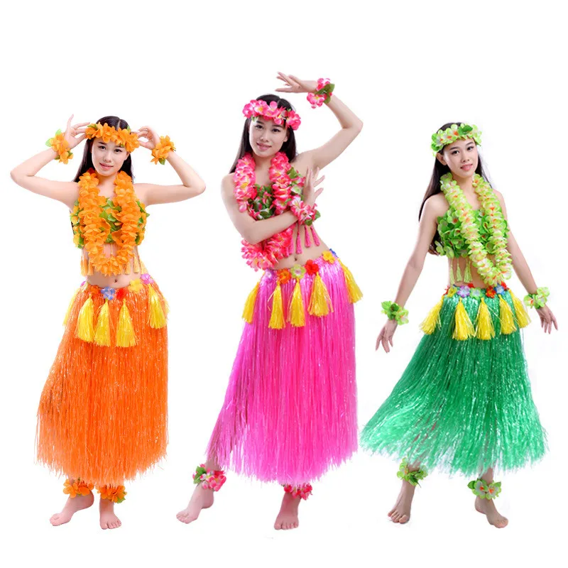 New Thick Pendant style Adult Women Hawaiian Flower Lei Headband Garland Bra Hula Skirts Fancy Dress Decor Hawaii Party Favor