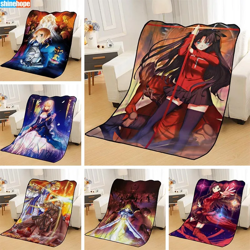 Personalized Blankets Custom Fate Stay Night Blankets for Beds Soft TR DIY Your Picture Dropshipping Throw Travel Blanket