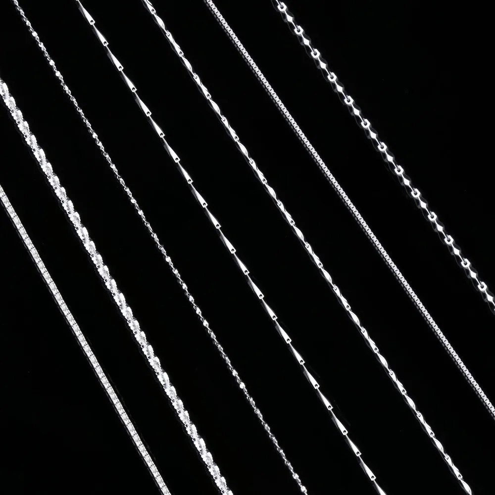 GEM'S BALLET Classic Basic Chain 100% 925 Solid Sterling Silver Necklace Chain 40cm 45cm 50cm Fine Jewelry Fashion Pendant Link image 3
