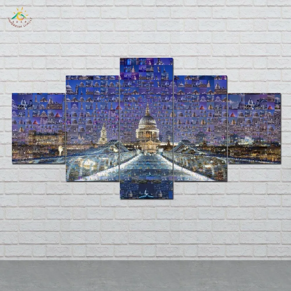 London Travel Modern Canvas Art Prints Poster Wall Painting Home Decoration Artwork Wall Art Pictures for Bedroom 5 PIECES