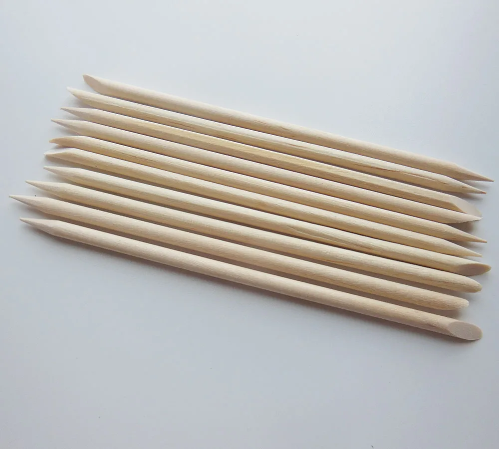 20 pcs Nail Art Design Orange Wood Stick Cuticle Pusher Remover Manicure Care