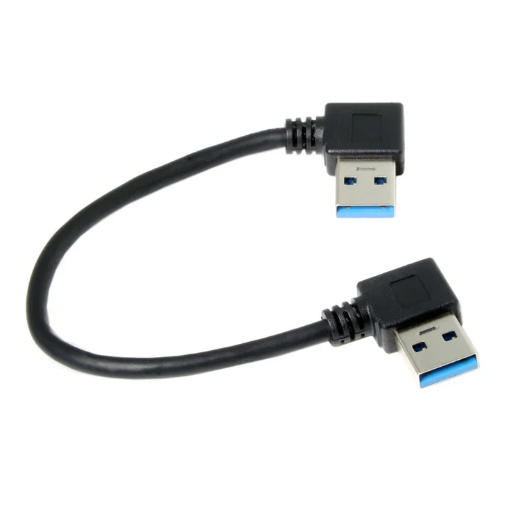 USB 3.0 Type-A 90 Degree Right Angled To Right Angled Data Cable For Hard Disk Computer 15cm