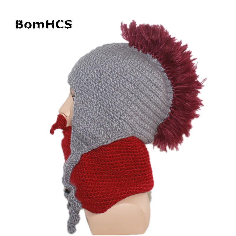 

BomHCS Novetly Gift 100% Handmade Knit Chick Beanie with Mask Halloween Christmas Birthday