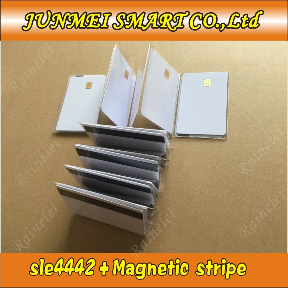 FM4442 compatible SLE5542 SLE4442 or sle4428 with HICO HI-CO magnetic strip ISO7816 smart card secure blank  IC card10PCS