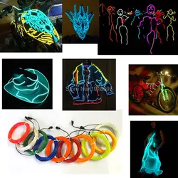 1M/2M/3M/5M/10M EL Wire Flexible Neon Light Multicolor EL Neon Glow Party Atmosphere Decor Rope Tube Waterproof Novelty Light