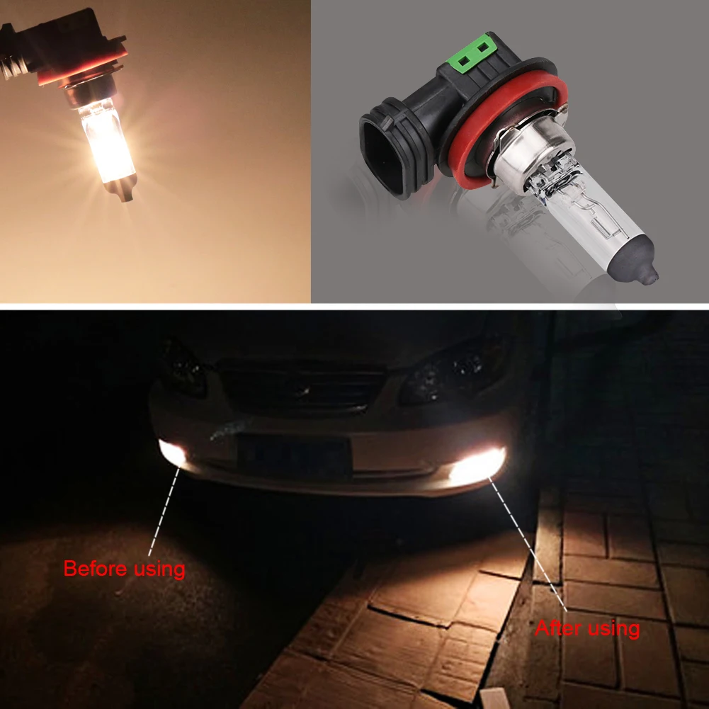 12v 55w H11 Halogen Bulb 4300K Quartz Glass Car Fog Light Auto Lamp Halogen Headlight Bulbs White Fog Lights Car Accessories