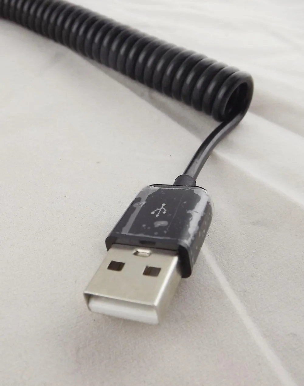 1pc USB 3.1 C Type Male To 2.0 A Male Spiral Coiled Data Sync Adapter Cable Black 3M