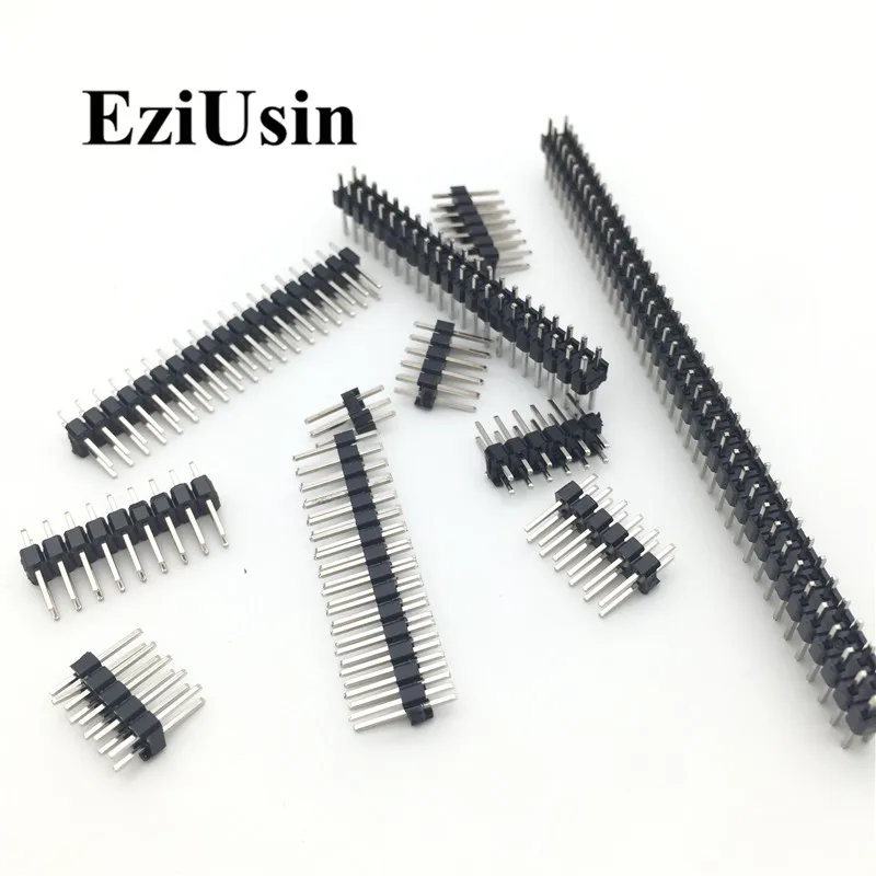 2.54mm Double Row Male 2~40P Breakaway PCB Board Pin Header Connector Strip Pinheader 2 * 2/3/4/6/8/10/12/15/20/40P For Arduino