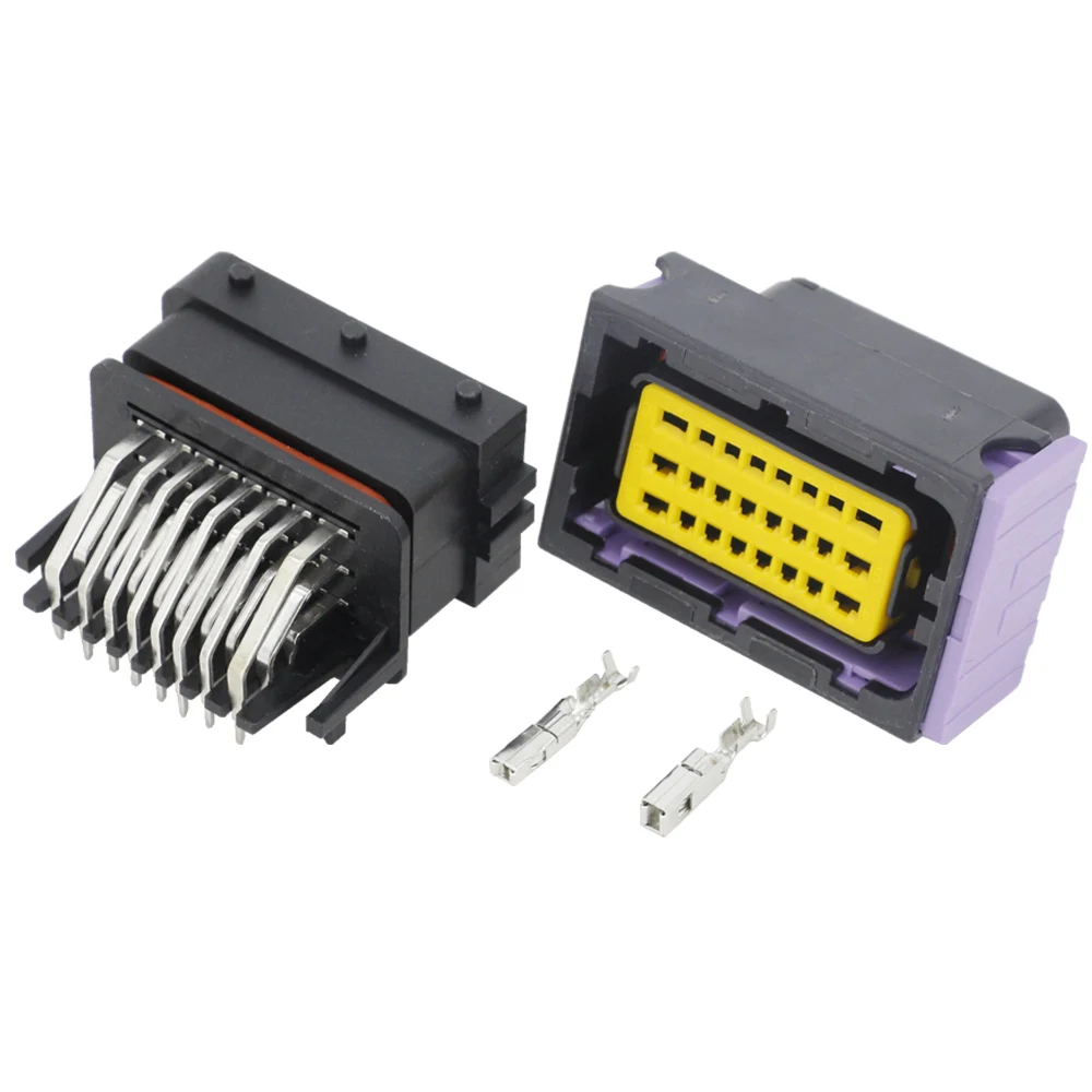 

5 Sets 24 pin black car modified computer connector modified plug with terminal DJ7242-1.5 -10/21 24P car connector