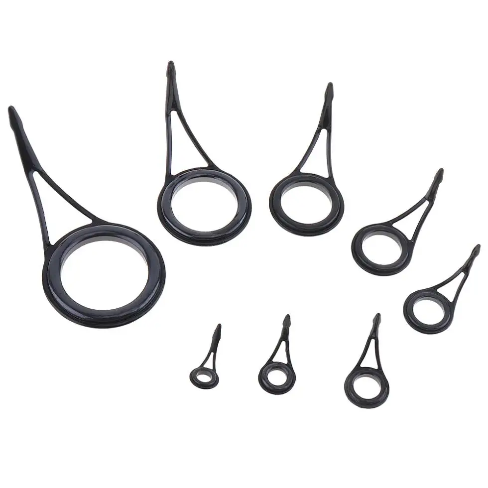 8pcs/lot Mixed Size Fishing Rod Guide Set Tip Strong Line Rings Fishing Rod Guide Tip Top Repair Kit