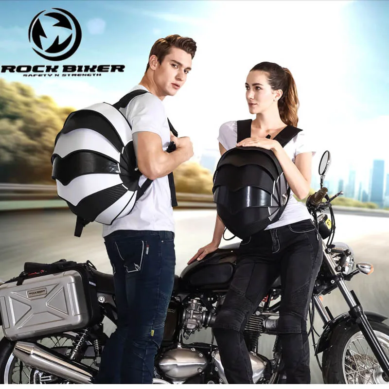 New ROCK BIKER Motorcycle Backpack Moto Helmet bag Man shoulder riding knights locomotive tailgear Knight Racing knapsack size S