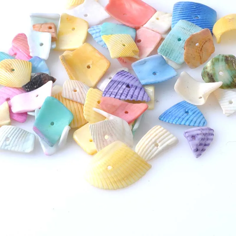 Mixed Natural Chippy Shell Loose Beads DIY Tropical Decorations for Home 30g about 100pcs 15-20mm TRS0071