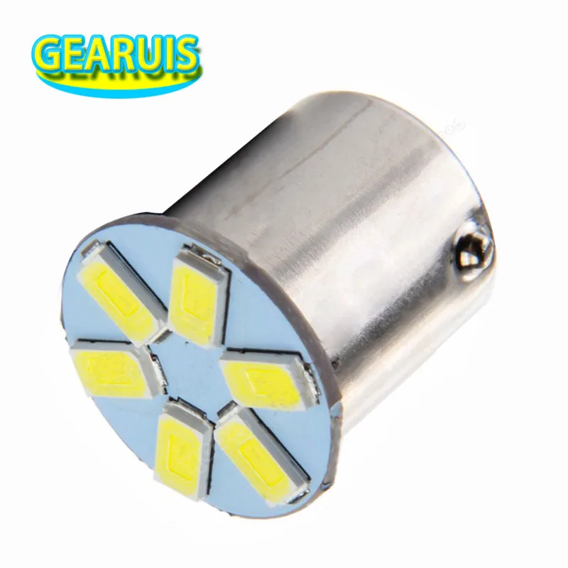 100pcs 1156 BA15S 1157 BAY15D P21/5W 6 SMD 5630 5730 LED 6led car auto Brake Tail Turn signal led bulb 12V White Red Yellow