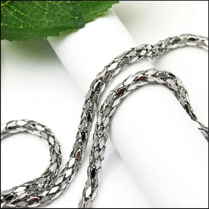 In bulk 5pcs Lot Stainless Steel   Fashion Hollow out Link  chain necklace 5mm 20''