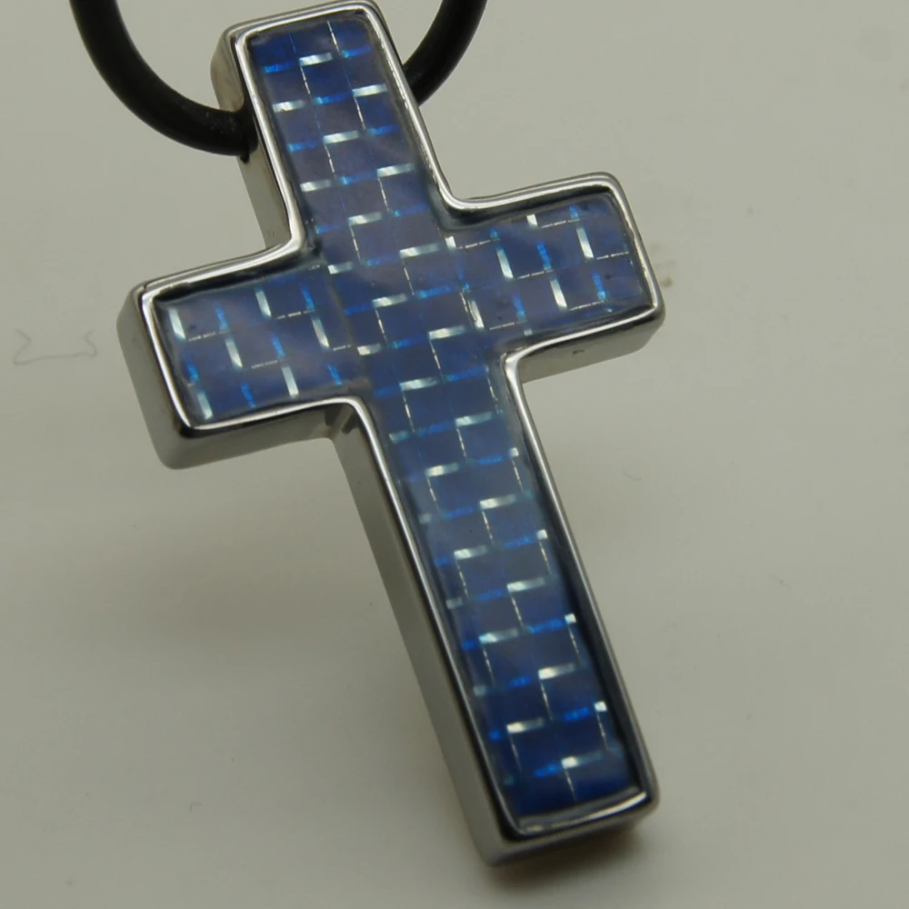 men/women jewelry  fiber cross  hi-tech scratch proof  tungsten pendant necklace