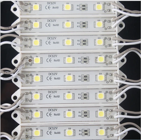 5050 3 LED Module Yellow/Green/Red/Blue/White/Warm White/RGB Waterproof IP68 DC12V Free Ship