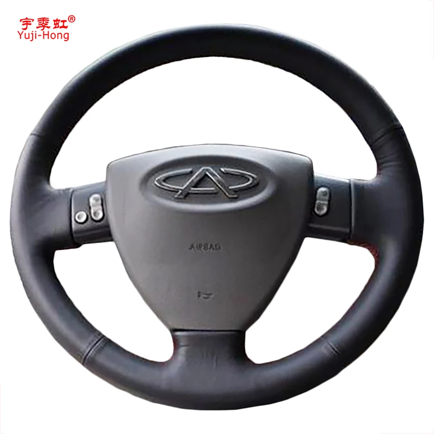 Yuji-Hong Artificial Leather Car Steering wheel Covers for Chery A3 2008 2009 Hand-stitched Steering Cover