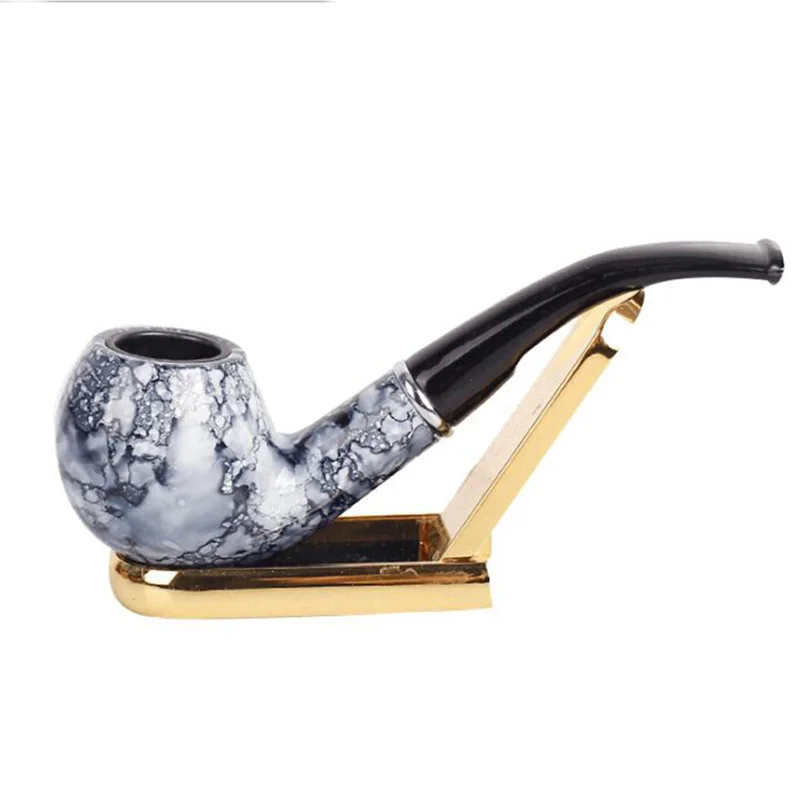 1 Pcs Classic Ebony Wood Smoking Pipe Handmade Cigarette Tobacco Smoke Pipes Best Gift for Friend