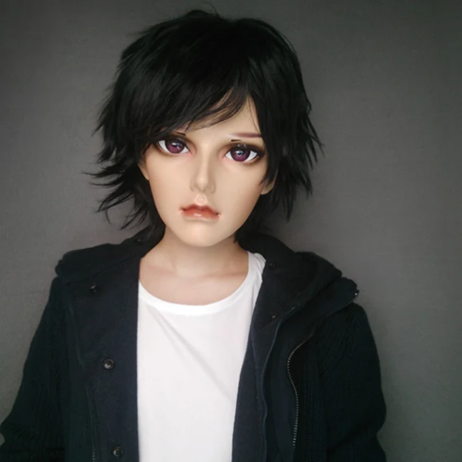 (Ao)Boy/ Male/ Man Resin Half Head Kigurumi Crossdress Cosplay Japanese Anime Role Mask With Eyes And Wig