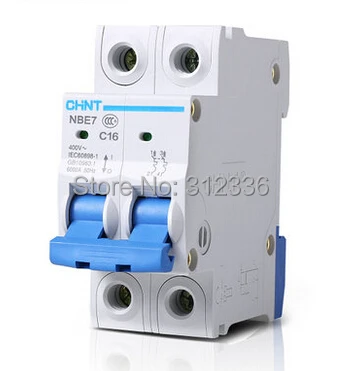 Free Shipping Electric shock protection  C16 2P 16A  2 pole domestic C type small air switch unipolar circuit breaker