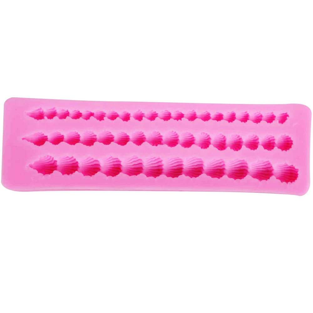 Cake Border Decoration Silicone Molds Shell Relief Flower Fondant Moulds Cake Decorating Tools Chocolate Candy Clay Moulds