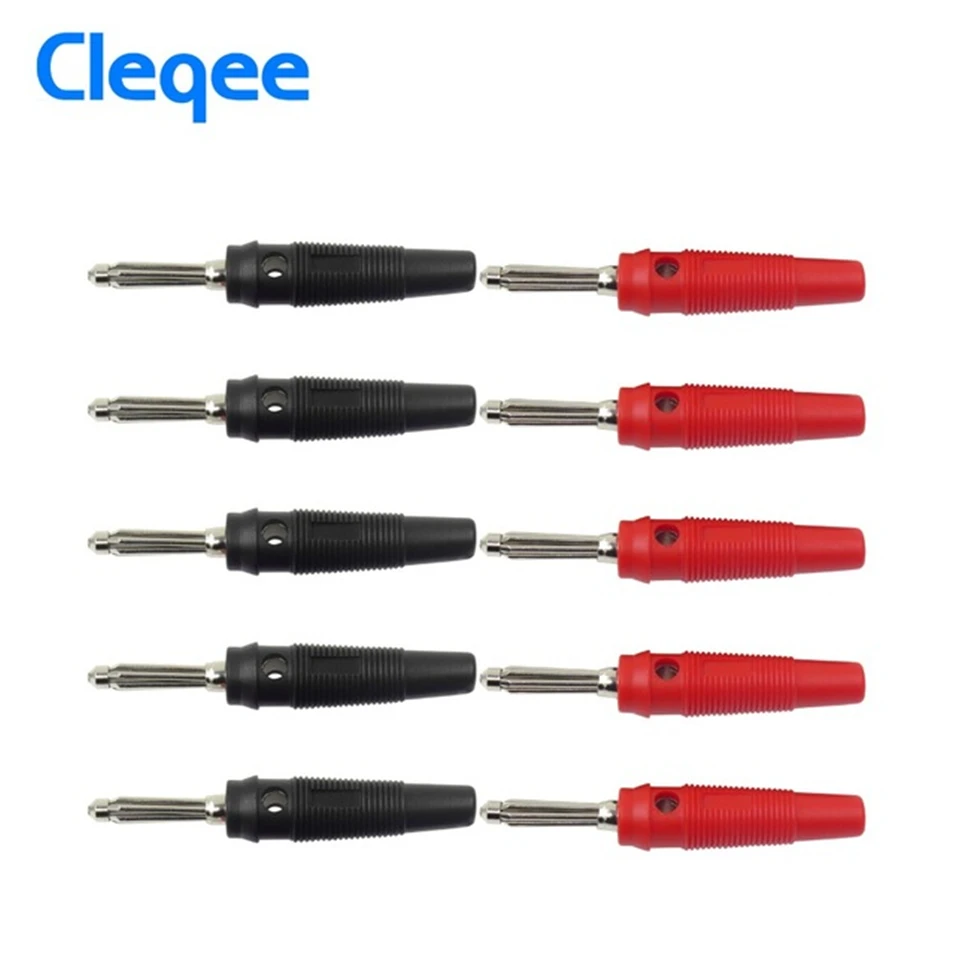 

Cleqee P3008 10PCS 4mm Copper Banana Plug Jack For Speaker Amplifier Test Probes Connector