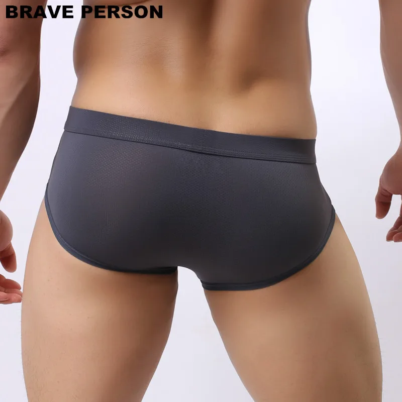 BRAVE PERSON Soft Nylon Underwear Men Boxers Briefs Mesh Breathable Elastic Sexy Boxers High Quality Male Panties Boxershorts