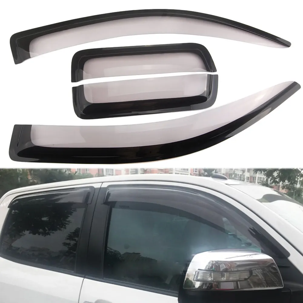 

4Pcs/set Window Deflector Visor Vent Wind/Sun/Rain Guards Cover Trim Deocration For Tundra 2007-2016