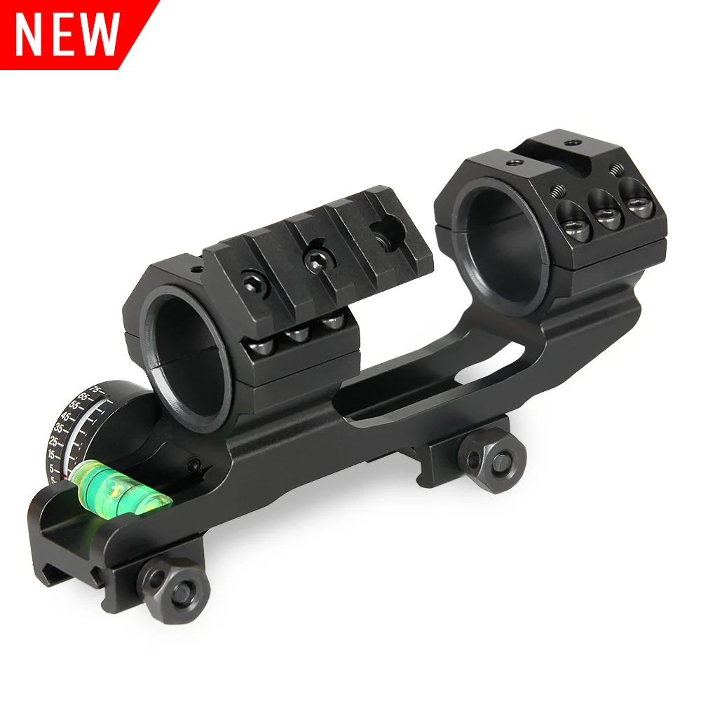 PPT  Tactical 24.5MM 30MM Cantilever Weaver Forward Reach Dual Ring Scope Mount With Level Buble Rail for Rifle Scope  OS24-0187