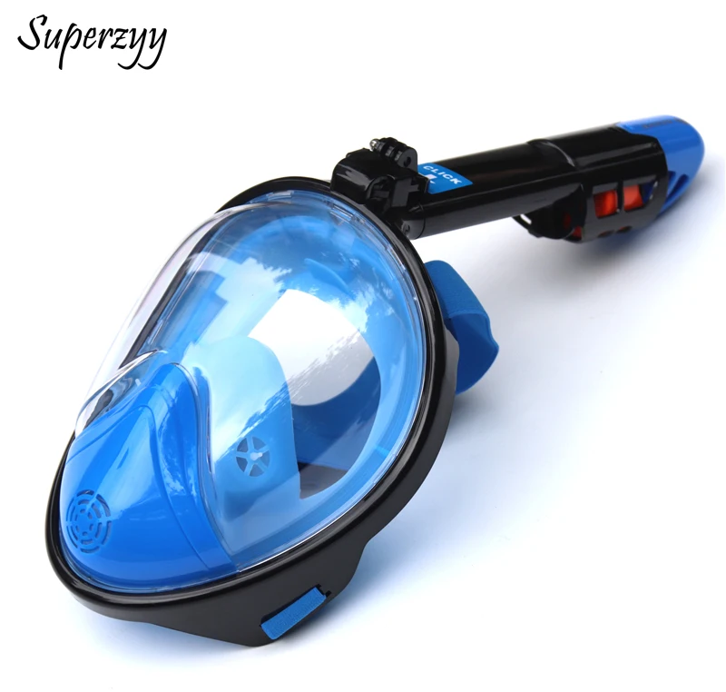 Full Face Snorkeling Masks Panoramic View Anti-fog Anti-Leak Swimming Snorkel Scuba Underwater Diving Mask GoPro Compatible