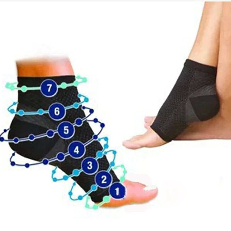 Soft New Fashion Unisex 1 Pair Compression Warm Open Toe Nylon Tight Casual Socks Recovery Socks  Protect Arthritis Heel Socks