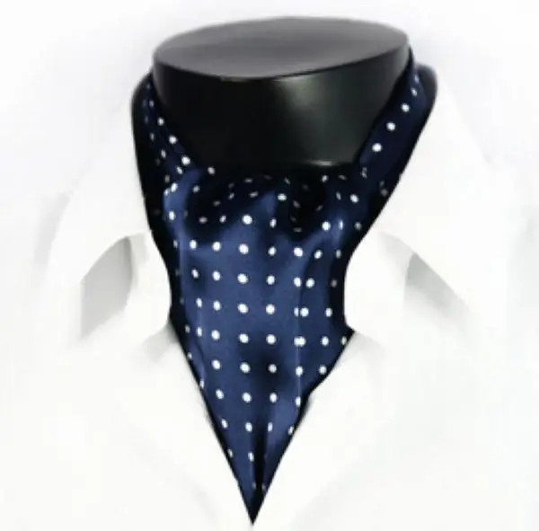 Fashion Vintage Brand Mens 100% Silk Long Scarf/Cravat Scarives Black Dot Spring Autumn Winter