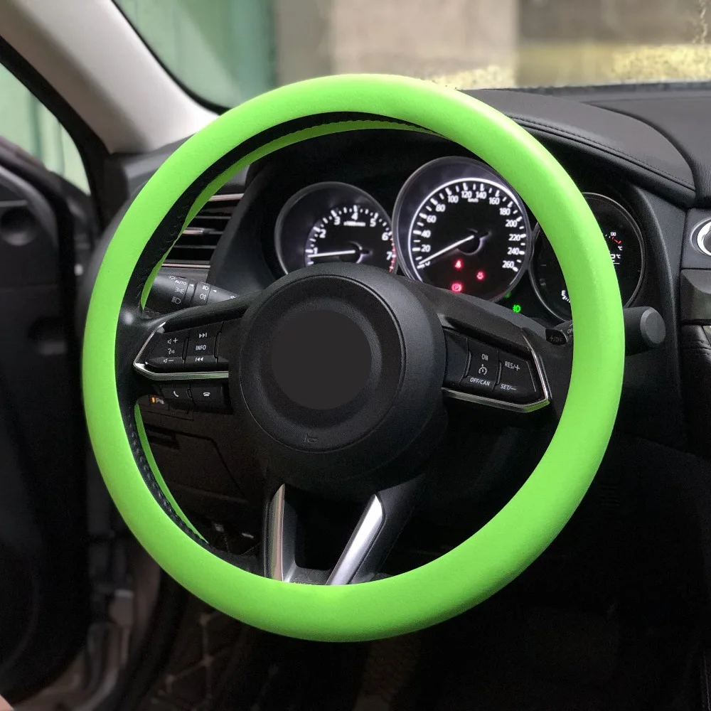 Car Soft Silicon Steering Wheel Cover For DAIHATSU Kopen Copen DN Trec Compagno Pro U-Space D-base PICO Terios Sirion Yrv Charad