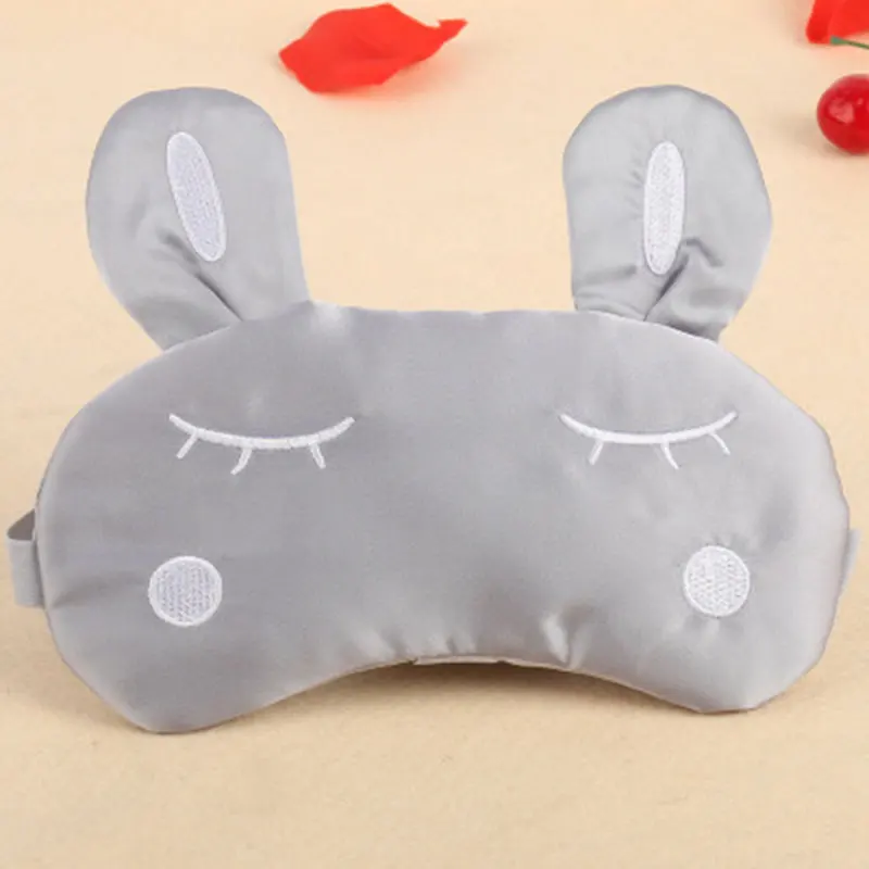 ATOMUS – masque de sommeil en soie lapin, Patch oculaire lapin mignon, ombre noire, bandeau Portable, outil d'aide au soin, pas de sac de glace