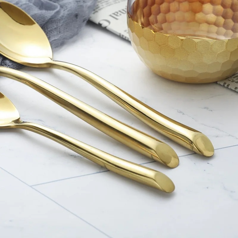 Hot Sell Luxury Dinner Set Stainless Steel Gold Cutlery Spoon Fork Flatware Set Home and kitchen products